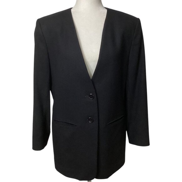 Vintage 70s Pendleton Black Wool‎ Blazer Jacket Women's Size 10 - Picture 1 of 7